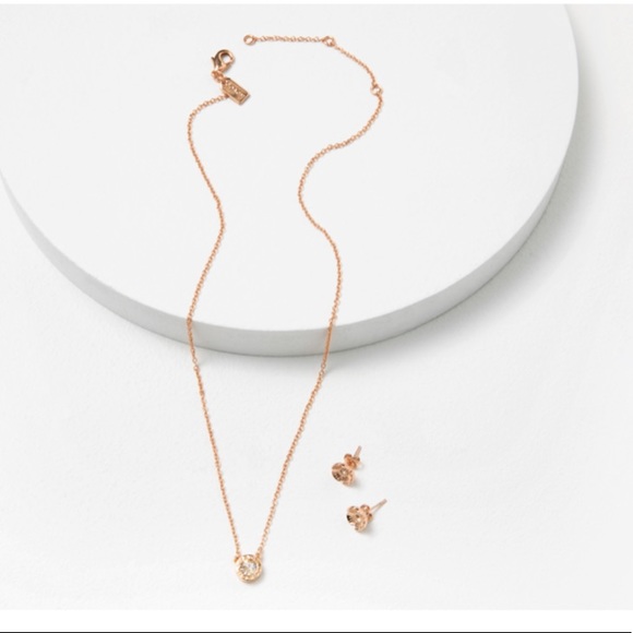 Coach Earring and Necklace set Rose Gold - Picture 2 of 3